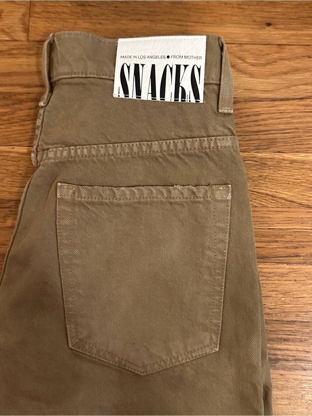 MOTHER SNACKS High Waisted Double Stack Ankle Jean In Army Green 26 - Picture 5 of 6
